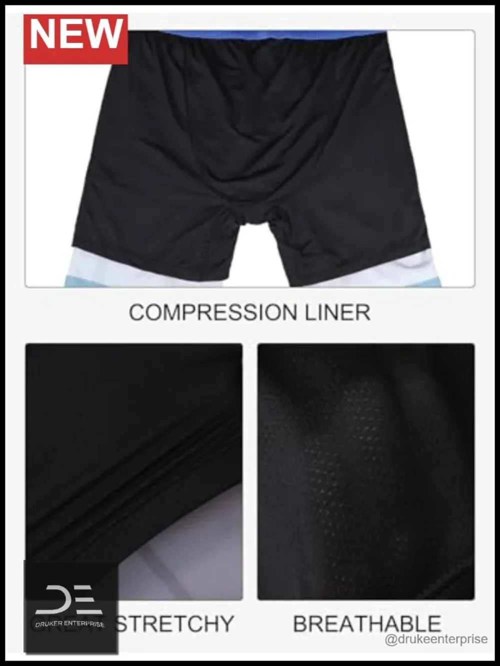 Men Swim Trunks with Compression Liner 7